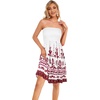 image:imageCHICGAL Summer Dresses for Women Beach Cover Ups Strapless Boho Floral Print Sundress 2026Red Positioning Flower