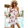 image:imageCHICGAL Summer Dresses for Women Beach Cover Ups Strapless Boho Floral Print Sundress 2026Red White Floral