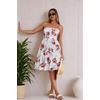 image:imageCHICGAL Summer Dresses for Women Beach Cover Ups Strapless Boho Floral Print Sundress 2026Red White Floral