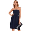 image:imageCHICGAL Summer Dresses for Women Beach Cover Ups Strapless Boho Floral Print Sundress 2026Solid Navy Blue