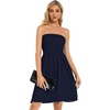 image:imageCHICGAL Summer Dresses for Women Beach Cover Ups Strapless Boho Floral Print Sundress 2026Solid Navy Blue