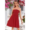 image:imageCHICGAL Summer Dresses for Women Beach Cover Ups Strapless Boho Floral Print Sundress 2026Solid Red