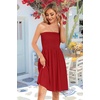 image:imageCHICGAL Summer Dresses for Women Beach Cover Ups Strapless Boho Floral Print Sundress 2026Solid Red