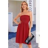 image:imageCHICGAL Summer Dresses for Women Beach Cover Ups Strapless Boho Floral Print Sundress 2026Solid Red