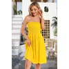 image:imageCHICGAL Summer Dresses for Women Beach Cover Ups Strapless Boho Floral Print Sundress 2026Solid Yellow