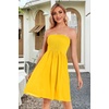 image:imageCHICGAL Summer Dresses for Women Beach Cover Ups Strapless Boho Floral Print Sundress 2026Solid Yellow