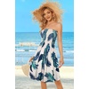 image:imageCHICGAL Summer Dresses for Women Beach Cover Ups Strapless Boho Floral Print Sundress 2026Tropical Green Leaf