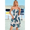 image:imageCHICGAL Summer Dresses for Women Beach Cover Ups Strapless Boho Floral Print Sundress 2026Tropical Green Leaf
