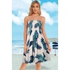 image:imageCHICGAL Summer Dresses for Women Beach Cover Ups Strapless Boho Floral Print Sundress 2026Tropical Green Leaf