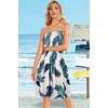 image:imageCHICGAL Summer Dresses for Women Beach Cover Ups Strapless Boho Floral Print Sundress 2026Tropical Green Leaf