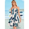 image:imageCHICGAL Summer Dresses for Women Beach Cover Ups Strapless Boho Floral Print Sundress 2026Tropical Green Leaf