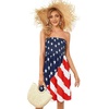 image:imageCHICGAL Summer Dresses for Women Beach Cover Ups Strapless Boho Floral Print Sundress 2026Us 01 American Flag
