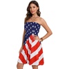 image:imageCHICGAL Summer Dresses for Women Beach Cover Ups Strapless Boho Floral Print Sundress 2026Us 01 American Flag