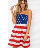 image:imageCHICGAL Summer Dresses for Women Beach Cover Ups Strapless Boho Floral Print Sundress 2026Us 01 Flag Print