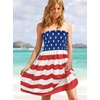 image:imageCHICGAL Summer Dresses for Women Beach Cover Ups Strapless Boho Floral Print Sundress 2026Us 01 Flag Print