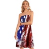 image:imageCHICGAL Summer Dresses for Women Beach Cover Ups Strapless Boho Floral Print Sundress 2026Us 01 Red Blue Diagonal