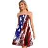 image:imageCHICGAL Summer Dresses for Women Beach Cover Ups Strapless Boho Floral Print Sundress 2026Us 01 Red Blue Diagonal
