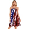 image:imageCHICGAL Summer Dresses for Women Beach Cover Ups Strapless Boho Floral Print Sundress 2026Us 01 Red Blue Diagonal