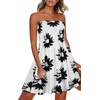 image:imageCHICGAL Summer Dresses for Women Beach Cover Ups Strapless Boho Floral Print Sundress 2026White Black Flowers