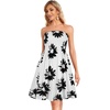 image:imageCHICGAL Summer Dresses for Women Beach Cover Ups Strapless Boho Floral Print Sundress 2026White Black Flowers
