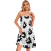 image:imageCHICGAL Summer Dresses for Women Beach Cover Ups Strapless Boho Floral Print Sundress 2026White Black Flowers