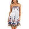 image:imageCHICGAL Summer Dresses for Women Beach Cover Ups Strapless Boho Floral Print Sundress 2026White Boho Printed
