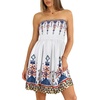 image:imageCHICGAL Summer Dresses for Women Beach Cover Ups Strapless Boho Floral Print Sundress 2026White Boho Printed