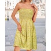 image:imageCHICGAL Summer Dresses for Women Beach Cover Ups Strapless Boho Floral Print Sundress 2026Yellow Small Flowers
