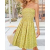 image:imageCHICGAL Summer Dresses for Women Beach Cover Ups Strapless Boho Floral Print Sundress 2026Yellow Small Flowers