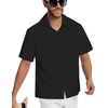 image:imageMens Hawaiian Shirt Short Sleeve Summer Beach Casual Tops Button Down T Shirts with PocketBlack