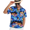 image:imageMens Hawaiian Shirt Short Sleeve Summer Beach Casual Tops Button Down T Shirts with PocketBlack Blue Orange Tree