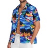 image:imageMens Hawaiian Shirt Short Sleeve Summer Beach Casual Tops Button Down T Shirts with PocketBlack Blue Orange Tree