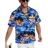 image:imageMens Hawaiian Shirt Short Sleeve Summer Beach Casual Tops Button Down T Shirts with PocketBlack Blue Orange Tree