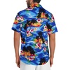 image:imageMens Hawaiian Shirt Short Sleeve Summer Beach Casual Tops Button Down T Shirts with PocketBlack Blue Orange Tree