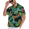 image:imageMens Hawaiian Shirt Short Sleeve Summer Beach Casual Tops Button Down T Shirts with PocketBlack Green Red Flower