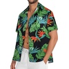 image:imageMens Hawaiian Shirt Short Sleeve Summer Beach Casual Tops Button Down T Shirts with PocketBlack Green Red Flower