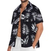 image:imageMens Hawaiian Shirt Short Sleeve Summer Beach Casual Tops Button Down T Shirts with PocketBlack White Leaf