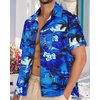 image:imageMens Hawaiian Shirt Short Sleeve Summer Beach Casual Tops Button Down T Shirts with PocketBlue Palm Tree