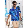 image:imageMens Hawaiian Shirt Short Sleeve Summer Beach Casual Tops Button Down T Shirts with PocketBlue Palm Tree
