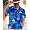image:imageMens Hawaiian Shirt Short Sleeve Summer Beach Casual Tops Button Down T Shirts with PocketBlue Palm Tree
