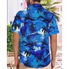 image:imageMens Hawaiian Shirt Short Sleeve Summer Beach Casual Tops Button Down T Shirts with PocketBlue Palm Tree