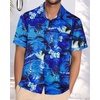 image:imageMens Hawaiian Shirt Short Sleeve Summer Beach Casual Tops Button Down T Shirts with PocketBlue Palm Tree