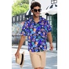 image:imageMens Hawaiian Shirt Short Sleeve Summer Beach Casual Tops Button Down T Shirts with PocketBlue Pineapple