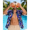 image:imageMens Hawaiian Shirt Short Sleeve Summer Beach Casual Tops Button Down T Shirts with PocketBlue Pineapple