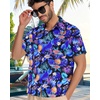 image:imageMens Hawaiian Shirt Short Sleeve Summer Beach Casual Tops Button Down T Shirts with PocketBlue Pineapple