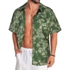 image:imageMens Hawaiian Shirt Short Sleeve Summer Beach Casual Tops Button Down T Shirts with PocketC Armygreen Flower