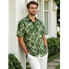 image:imageMens Hawaiian Shirt Short Sleeve Summer Beach Casual Tops Button Down T Shirts with PocketC Armygreen Flower