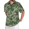 image:imageMens Hawaiian Shirt Short Sleeve Summer Beach Casual Tops Button Down T Shirts with PocketC Armygreen Flower