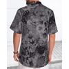 image:imageMens Hawaiian Shirt Short Sleeve Summer Beach Casual Tops Button Down T Shirts with PocketC Black Grey Print