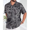 image:imageMens Hawaiian Shirt Short Sleeve Summer Beach Casual Tops Button Down T Shirts with PocketC Black Grey Print
